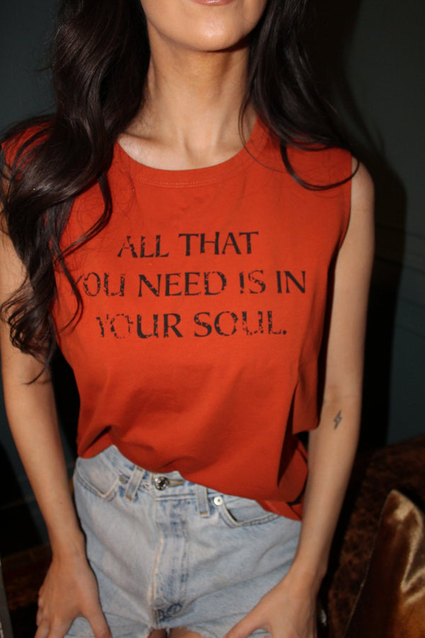 ALL THAT YOU NEED - Women's Rust Relaxed Tank - Worn & Haggard
