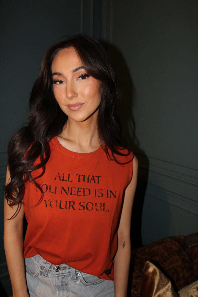 ALL THAT YOU NEED - Women's Rust Relaxed Tank - Worn & Haggard