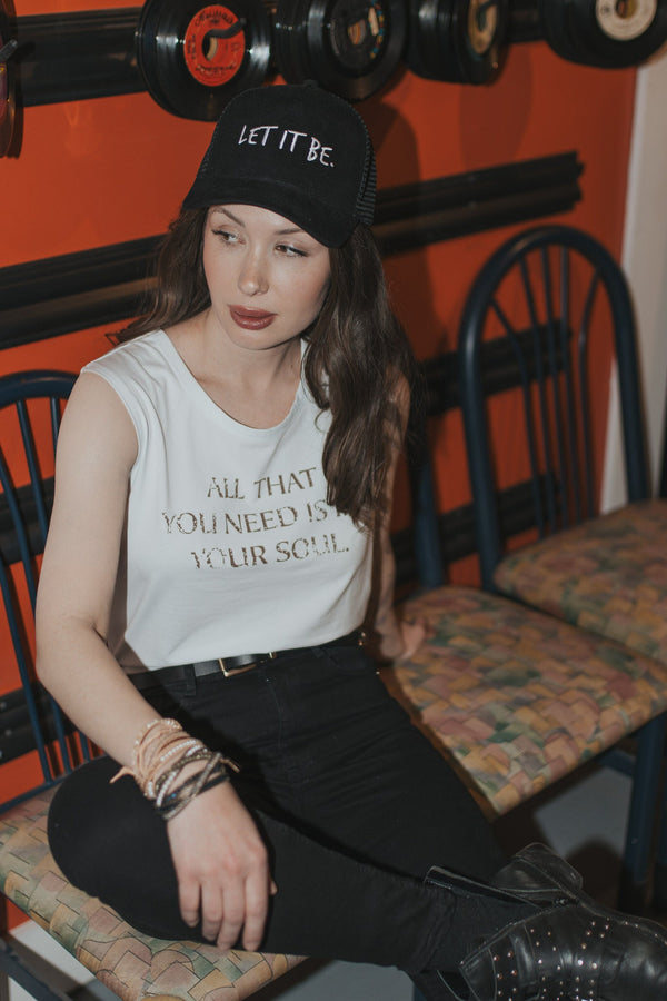 ALL THAT YOU NEED - Women's Snow Relaxed Tank - Worn & Haggard