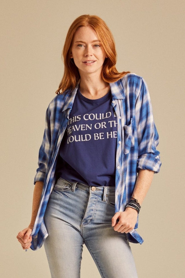 THIS COULD BE HEAVEN - Indigo Boyfriend T-Shirt - Worn & Haggard