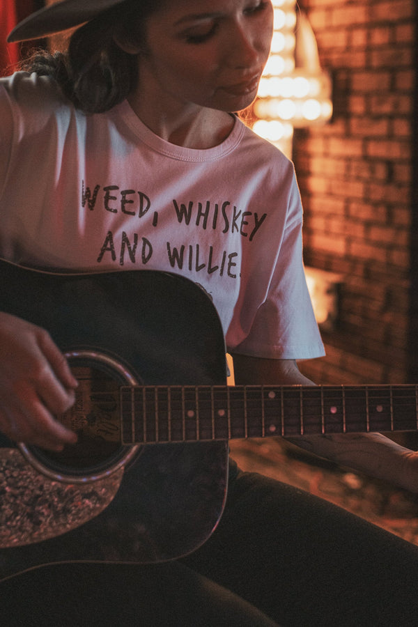 WEED, WHISKEY, AND WILLIE - Snow Boyfriend T-Shirt - Worn & Haggard