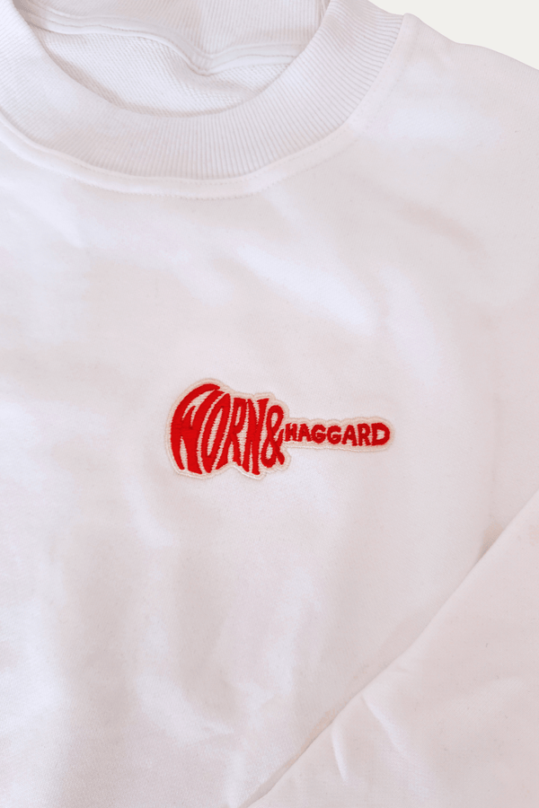 WORN & HAGGARD - Men's White Oversize Sweatshirt - Worn & Haggard