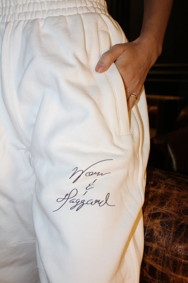 WORN & HAGGARD - Signature Heavyweight Pearl White Sweatpants - Worn & Haggard