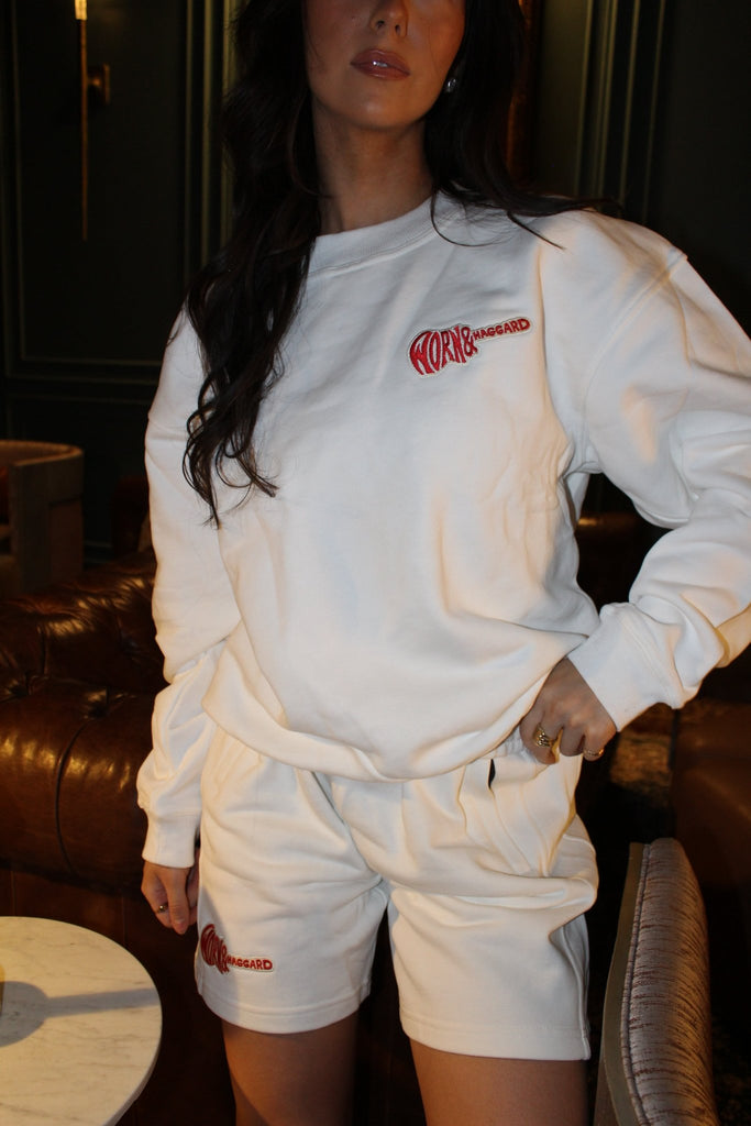 WORN & HAGGARD - White Heavyweight Sweatshirt - Worn & Haggard