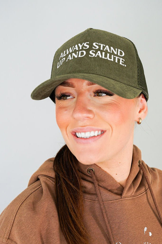 ALWAYS STAND UP - Moss Trucker Hat - Worn & Haggard