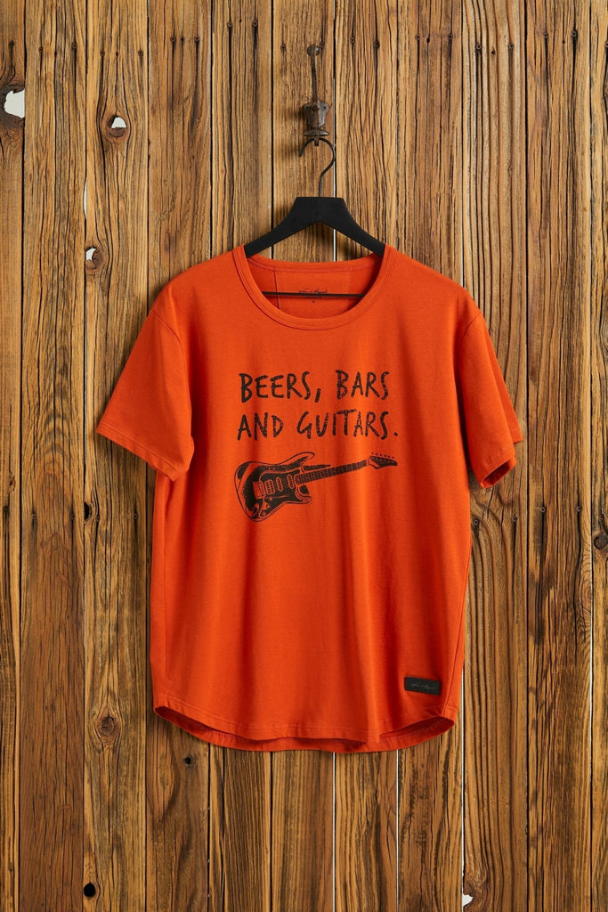 BEERS, BARS AND GUITARS - Rust Boyfriend T-Shirt - Worn & Haggard