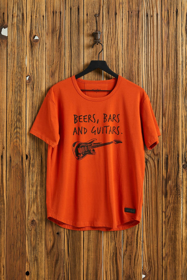 BEERS, BARS AND GUITARS - Rust T-Shirt - Worn & Haggard