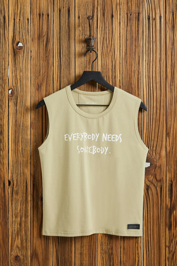 EVERYBODY NEEDS SOMEBODY - Women's Olive Tank - Worn & Haggard