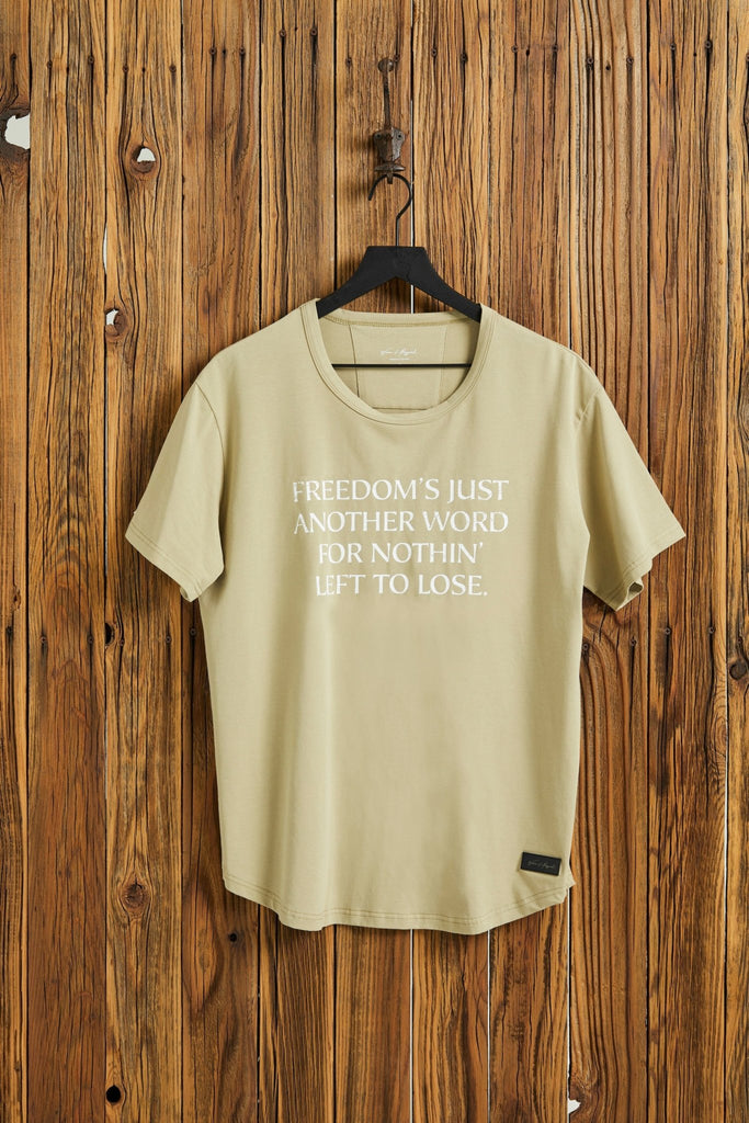 FREEDOM - Olive Boyfriend T-Shirt - Worn & Haggard