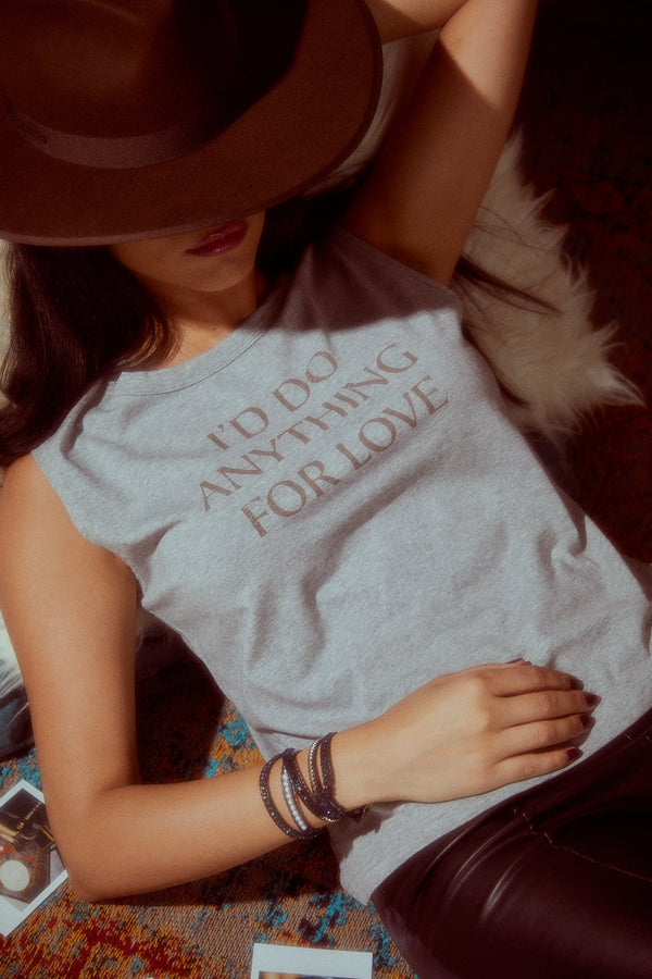 I'D DO ANYTHING FOR LOVE - Women's Stone Relaxed Tank - Worn & Haggard