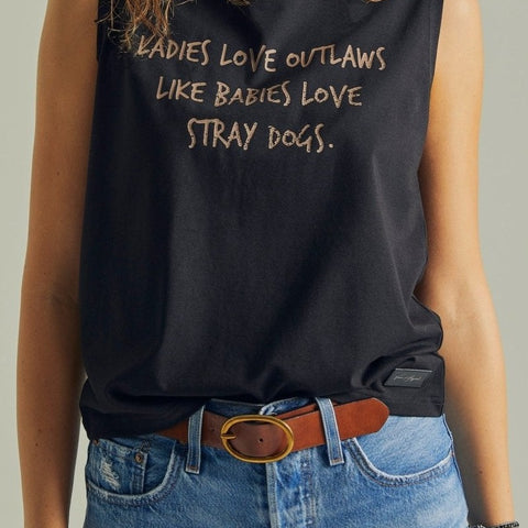 LADIES LOVE OUTLAWS - Women's Midnight Tank - Worn & Haggard