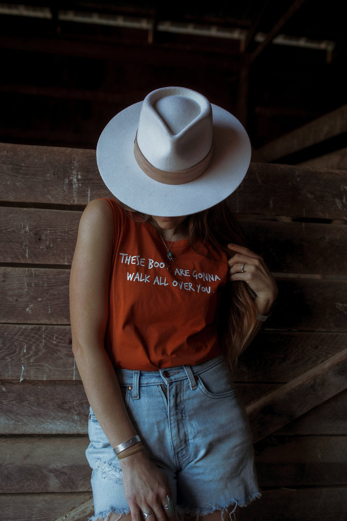 THESE BOOTS - Women's Rust Relaxed Tank - Worn & Haggard