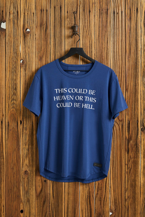 THIS COULD BE HEAVEN - Indigo T-Shirt - Worn & Haggard