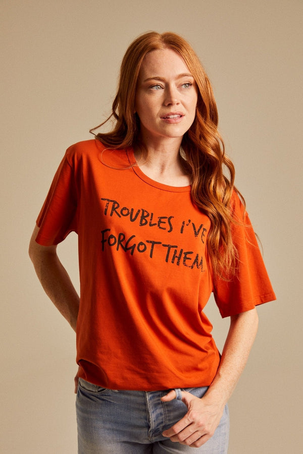 TROUBLES I'VE FORGOT THEM - Rust Boyfriend T-Shirt - Worn & Haggard