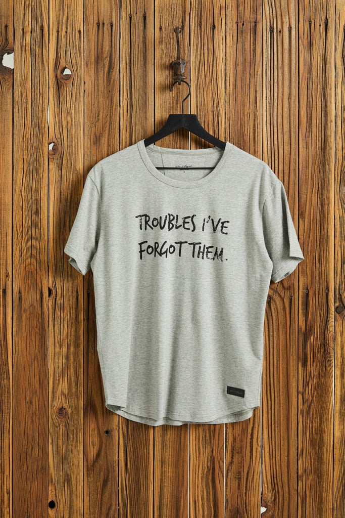 TROUBLES I'VE FORGOT THEM - Stone Boyfriend T-Shirt - Worn & Haggard