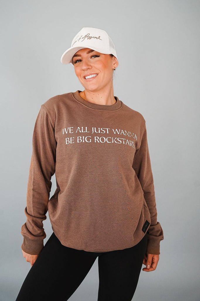 15 Cars Cause We All Just Wanna Be Big Rockstars We All Just Wanna Be Big Rockstars - Walnut Brown Sweatshirt & Worn